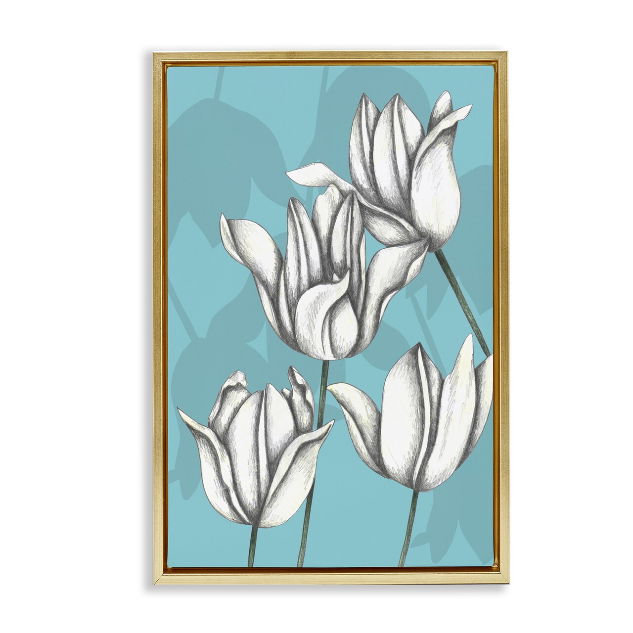 Stupell Industries Sketched Tulips Keep Growing Floating Frame, design by Cecilia Battaini